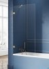 New Trendy Avexa Gold Brushed parawan nawannowy z wspornikiem skośnym 80x150 cm przejrzyste EXK-2007